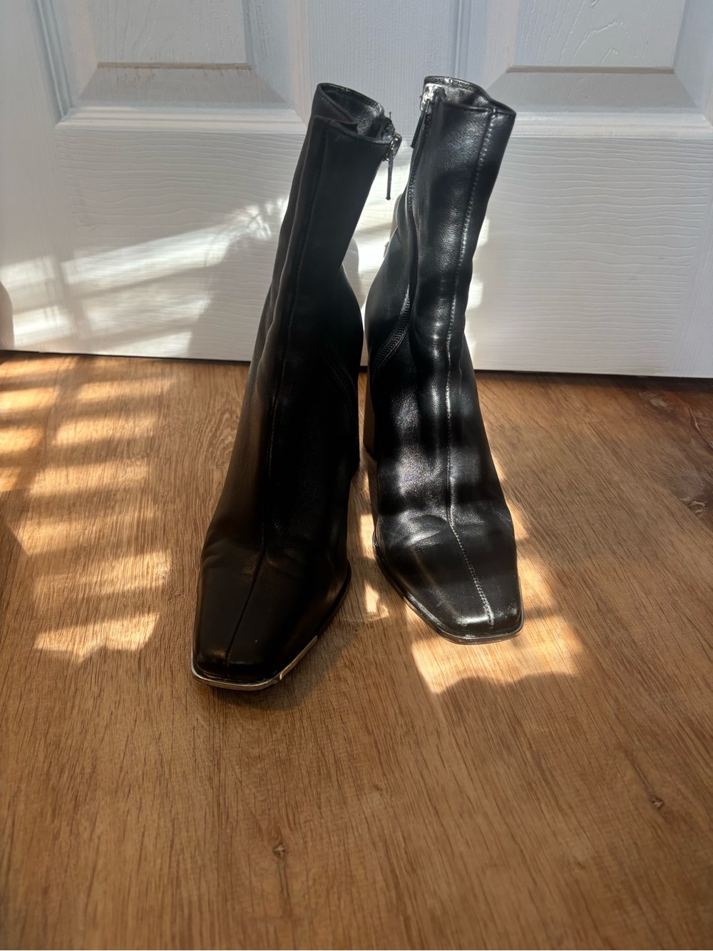 Steve Madden Black Square-Toe Ankle Boots